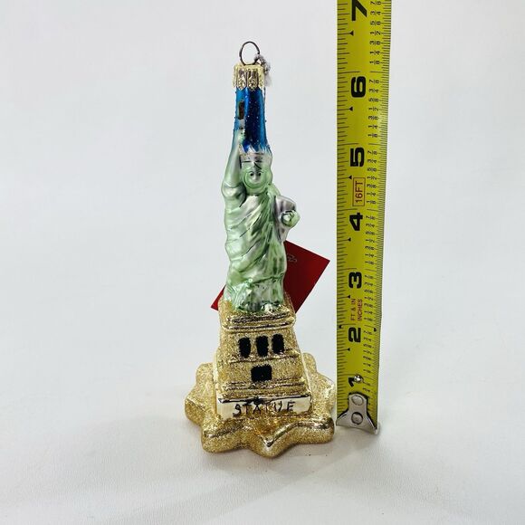 Landmark Creations Statue of Liberty Hand Blown Glass Christmas Ornament w/Box - Picture 10 of 12